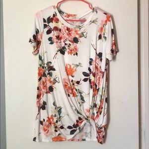 TwentyTen Floral Front Tie Tee